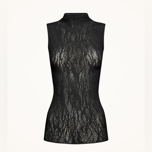 WOLFORD TURTLENECK SNAKE SLEEVELESS TOP - Picture 1 of 2